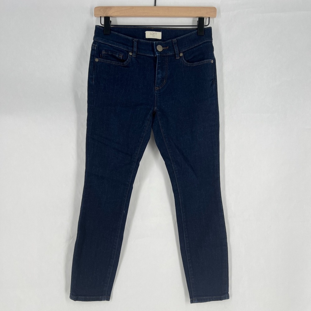 Loft Outlet Skinny Jeans Womens‎ 0P Blue Denim Stretch Mid Rise Modern Slim Fit